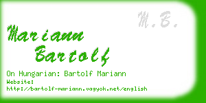 mariann bartolf business card